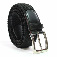 Elastische Riem -  Stretch Riem - Gevlochten Zwart En Tactical Belt - Koppelriem - 2 Stuks -  Zwart 140