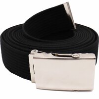 Elastische Riem -  Stretch Riem - Gevlochten Zwart En Tactical Belt - Koppelriem - 2 Stuks -  Zwart 140