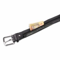 Moneybelt  - Gratis Leren Riemtasje - Bruin Riemtasje - Riem Met Rits - Riem Met Geheimvak 125