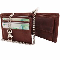 Portemonnee Heren - Compact - Portefeuille Ketting - Chain Wallet Hunter bruin