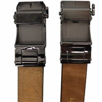 Heren Riem - Automaat Riem - Echt Leer Met Automatische Gesp - Broekriem 2 Stuks - Zwart En Cognac 100