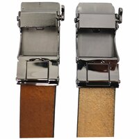 Heren Riem - Automaat Riem - Echt Leer Met Automatische Gesp - Broekriem 2 Stuks - Zwart-Bruin 100