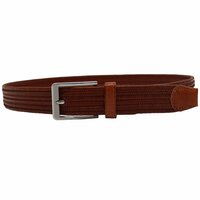 Riem Gevlochten - Leer Gevlochten Riem - Elastische Broekriem - Cognac 95/110