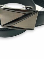 Automaat Riem - Gestikte Riem - Riem Zonder Gaatjes - Riem Heren - 110-115-120Cm - Zwart 110cm