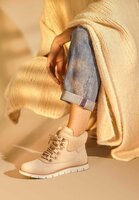 Women&#039;s Winter Boots Suede - With Shearing Details Beige 41