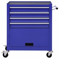 Gereedschapswagen met 4 lades staal blauw