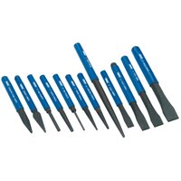 Koudbeitel en drevel set blauw 12-dlg 26557