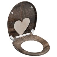 Toiletbril met soft-close WOOD HEART duroplast met print