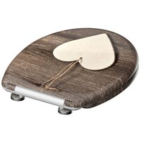 Toiletbril met soft-close WOOD HEART duroplast met print