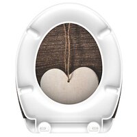 Toiletbril met soft-close WOOD HEART duroplast met print