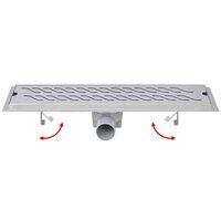 Doucheafvoer rechthoekig golf 530x140 mm roestvrij staal