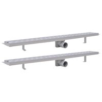 Doucheafvoer 2 st rechthoekig lijn 930x140 mm roestvrij staal