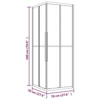 Douchecabine 70x70x180 cm mat ESG zwart