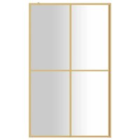 Inloopdouchewand transparant 118x195 cm ESG-glas goudkleurig