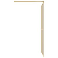 Inloopdouchewand transparant 118x195 cm ESG-glas goudkleurig