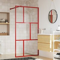 Inloopdouchewand transparant 100x195 cm ESG-glas rood