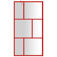 Inloopdouchewand transparant 100x195 cm ESG-glas rood