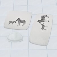 Douchemat Zebra 54x54 cm wit en zwart