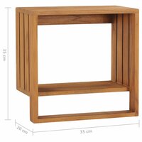 Handdoekenrek wandmontage 35x20x35 cm massief teakhout