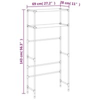 Wasmachinerek 2-laags 69x28x143 cm ijzer grijs