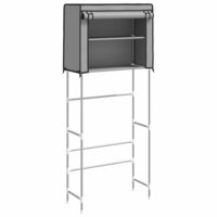 Opbergrek voor boven wasmachine 2-laags 71x29,5x170,5 cm grijs
