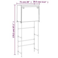 Opbergrek voor boven wasmachine 2-laags 71x29,5x170,5 cm grijs