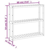 Badkamerrek 3-laags wandmontage 60x15x54 cm bamboe