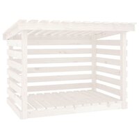 Haardhoutrek 108x73x79 cm massief grenenhout wit