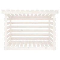 Haardhoutrek 108x73x79 cm massief grenenhout wit