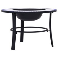 Vuurschaal moza&iuml;ek 68 cm keramiek blauw en wit