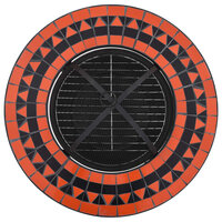 Vuurtafel moza&iuml;ek 68 cm keramiek terracottakleurig en wit