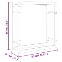 Haardhoutrek 80x28x86 cm roestvrij staal