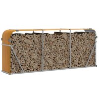 Haardhoutopslag 234x45x100 cm gegalvaniseerd staal lichtbruin