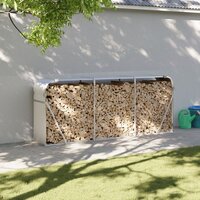 Haardhoutopslag 234x45x100 cm gegalvaniseerd staal zilverkleur