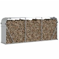 Haardhoutopslag 234x45x100 cm gegalvaniseerd staal zilverkleur