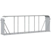 Haardhoutopslag 300x45x100 cm gegalvaniseerd staal zilverkleur
