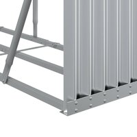 Haardhoutopslag 300x45x100 cm gegalvaniseerd staal zilverkleur