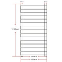 Radiator / handdoekenrek recht 600x1200 mm