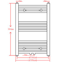 Radiator / handdoekenrek recht 500x764 mm grijs