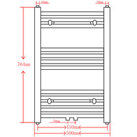 Radiator / handdoekenrek gebogen 500x764 mm zwart