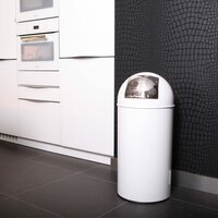 Afvalbak met drukdeksel 40 L wit