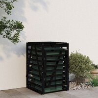 Containerberging 84x90x128,5 cm massief grenenhout zwart
