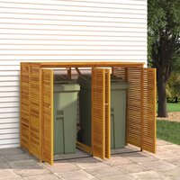 Afvalbakberging dubbel 140x89x117 cm massief acaciahout
