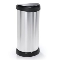 Pedaalemmer Deco ovaal 40 L zilverkleurig