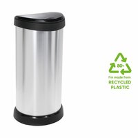 Pedaalemmer Deco ovaal 40 L zilverkleurig