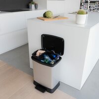 Pedaalemmer Deco duo 10+18 L zilverkleurig