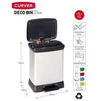 Pedaalemmer Deco duo 10+18 L zilverkleurig