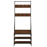 Kledingrek met schoenenrek 70x40x184 cm bruin eikenkleur