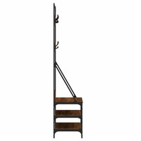 Kledingrek met schoenenrek 70x40x184 cm bruin eikenkleur