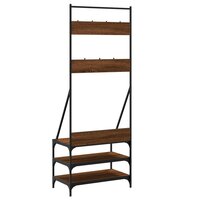 Kledingrek met schoenenrek 70x40x184 cm bruin eikenkleur